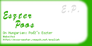 eszter poos business card